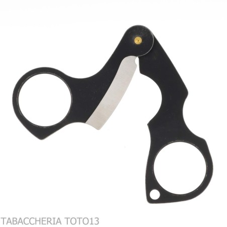 Ciseaux à cigares double lame Figaro stone wash en acier inoxydable noir par Fox Knives - Accessoires Cigare - Métal