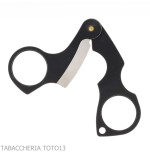Tijera para cigarros de doble hoja Figaro de acero inoxidable negro lavado a la piedra - Accesorios Del Cigarro