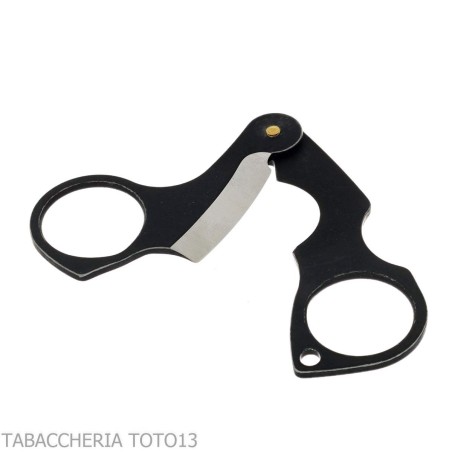 Ciseaux à cigares double lame Figaro stone wash en acier inoxydable noir par Fox Knives - Accessoires Cigare - Métal