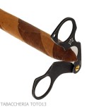 Ciseaux à cigares double lame Figaro stone wash en acier inoxydable noir par Fox Knives - Accessoires Cigare - Métal