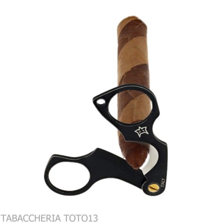 Ciseaux à cigares double lame Figaro stone wash en acier inoxydable noir par Fox Knives - Accessoires Cigare - Métal
