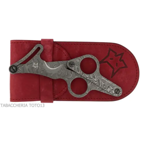 Fox Cigar Club Knives Damascus steel double blade cigar scissors - Accessories Cigar
