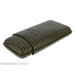 Hoyo de Monterrey pocket cigar case in crocodile leather 3 places Churchill - Accessories Cigar - Leather