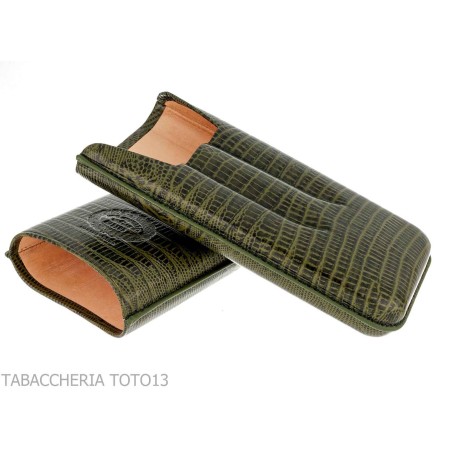 Pitillera de bolsillo Hoyo de Monterrey en piel de cocodrilo 3 plazas Churchill - Accesorios Del Cigarro