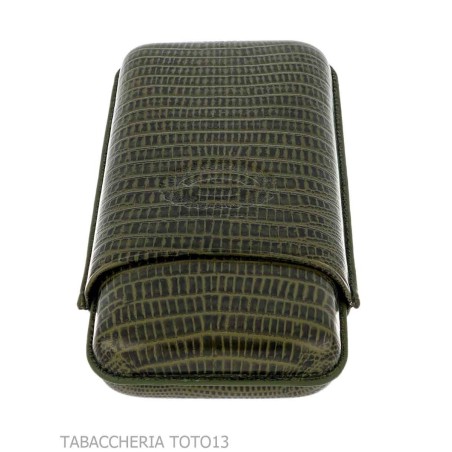 Etui à cigares de poche Hoyo de Monterrey en cuir de crocodile 3 places Churchill - Accessoires Cigare - Cuir