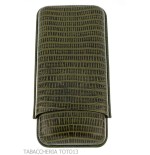 Pitillera de bolsillo Hoyo de Monterrey en piel de cocodrilo 3 plazas Churchill - Accesorios Del Cigarro