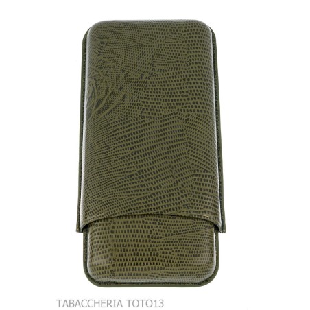 Etui à cigares de poche Hoyo de Monterrey en cuir de crocodile 3 places Churchill - Accessoires Cigare - Cuir