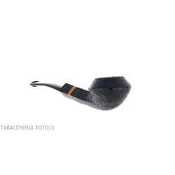 Brebbia 1960 rhodesian shaped pipe in black sandblasted briar
