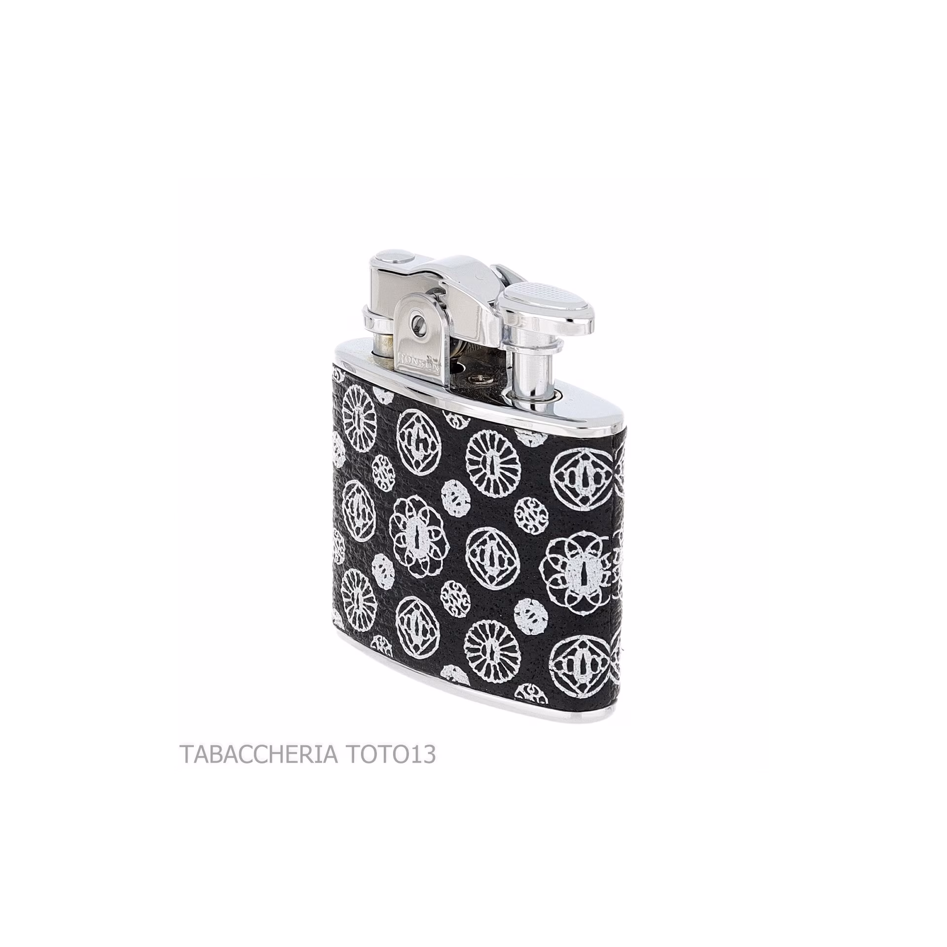 Ronson Nostalgia petrol lighter covered in decorated leather - Lighters - Metal