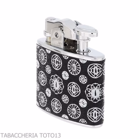 Ronson Nostalgia petrol lighter covered in decorated leather - Lighters - Metal