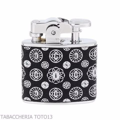 Ronson Nostalgia petrol lighter covered in decorated leather - Lighters - Metal