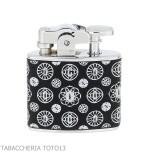 Ronson Nostalgia petrol lighter covered in decorated leather - Lighters - Metal