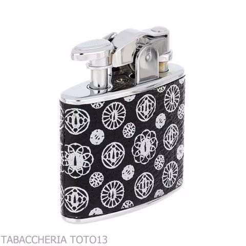 Ronson Nostalgia petrol lighter covered in decorated leather - Lighters - Metal