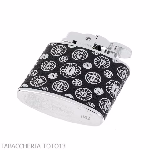 Ronson Nostalgia petrol lighter covered in decorated leather - Lighters - Metal