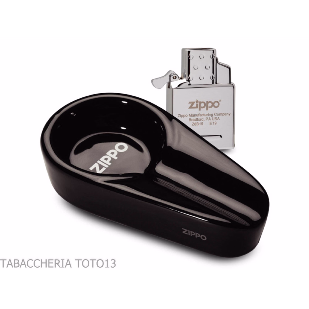 Zippo Cigar Ashtray and Gas Insert Set - Accessories Cigar - Metal, Ceramic