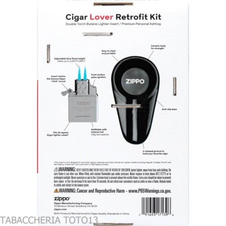 Zippo Zigarrenaschenbecher und Gaseinsatz-Set - Zubehör Cigar