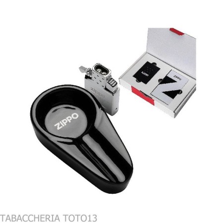 Zippo Cigar Ashtray and Gas Insert Set - Accessories Cigar - Metal, Ceramic