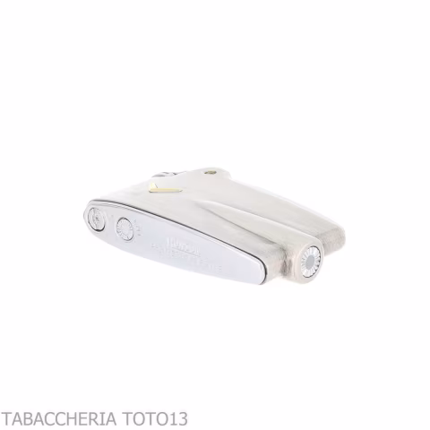 Accendino Ronson premier Varaflame V dorata su cromo satinato anticato - Accendini