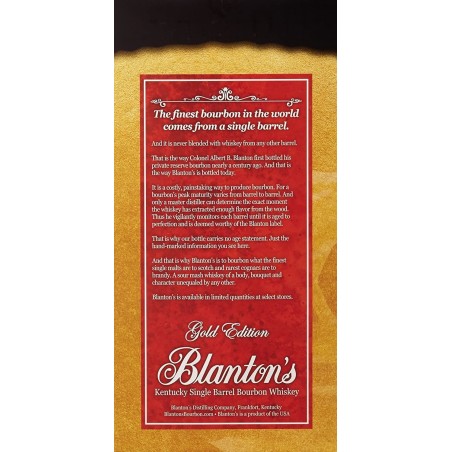 Blanton's Gold Edition Kentucky Straight Bourbon Vol.51,5% Cl.70 - Spirits - Grain, Rye, Barley