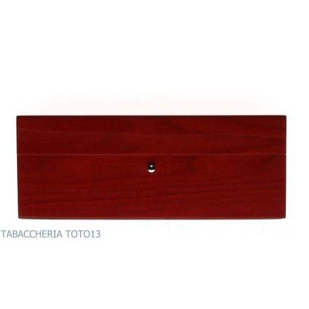 Gentili Befeuchtete Box für 20 Zigarren mit Hygrometer, transparent rote Lackierung - Zubehör Cigar