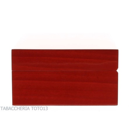 Gentili Caja humidificada para 20 puros con higrómetro, acabado rojo transparente. - Accesorios Del Cigarro