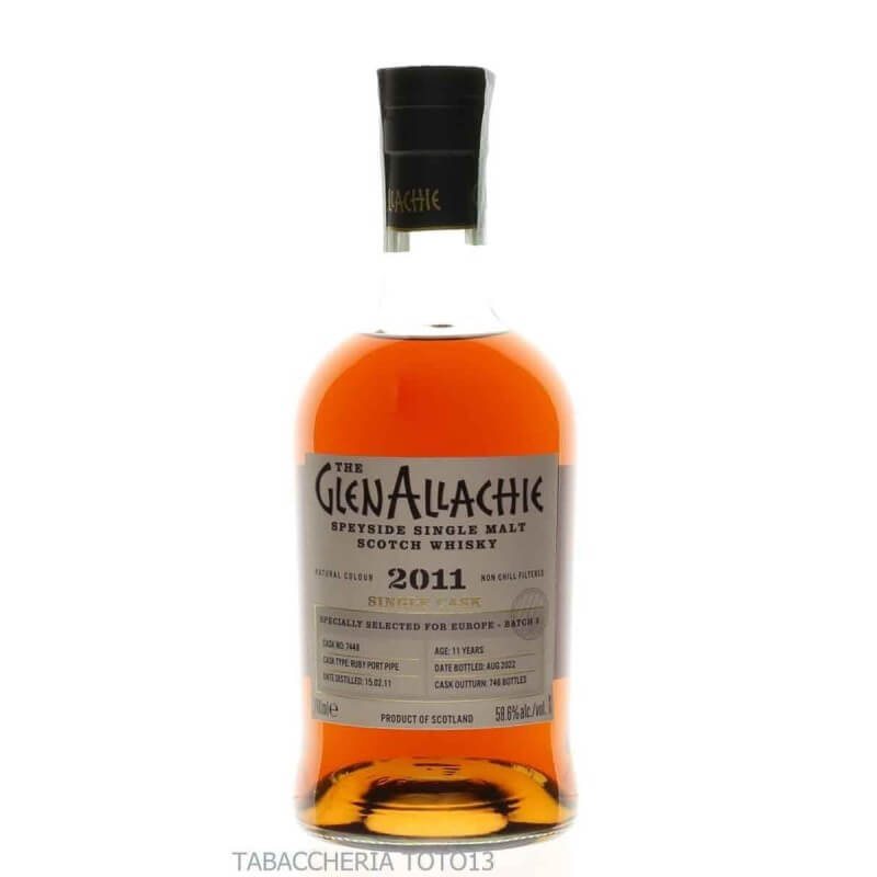 GlenAllachie 11 Y.o. single cask Ruby port Pipe Vol.58,6% Cl.70 - Glenallachie Distillers