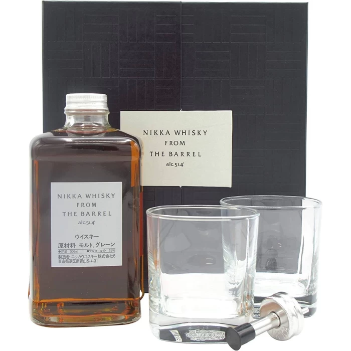 Nikka Whisky From The Barrel Box With Glasses Vol.51,4% Cl.50