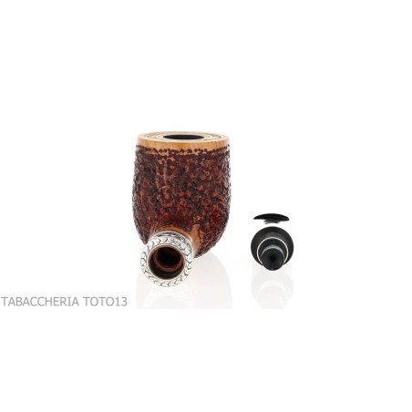 Pipe Ser Jacopo Delecta Leonardo forme billard finition rustiquée - Pipe Pour le Tabac - Racine naturelle
