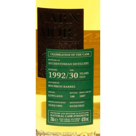 Càrn Mòr Auchentoshan 30Y.O. Distilled 1992 Vol.42,8% Cl.70 Càrn Mòr the Morrison select whiskies Whisky Whisky