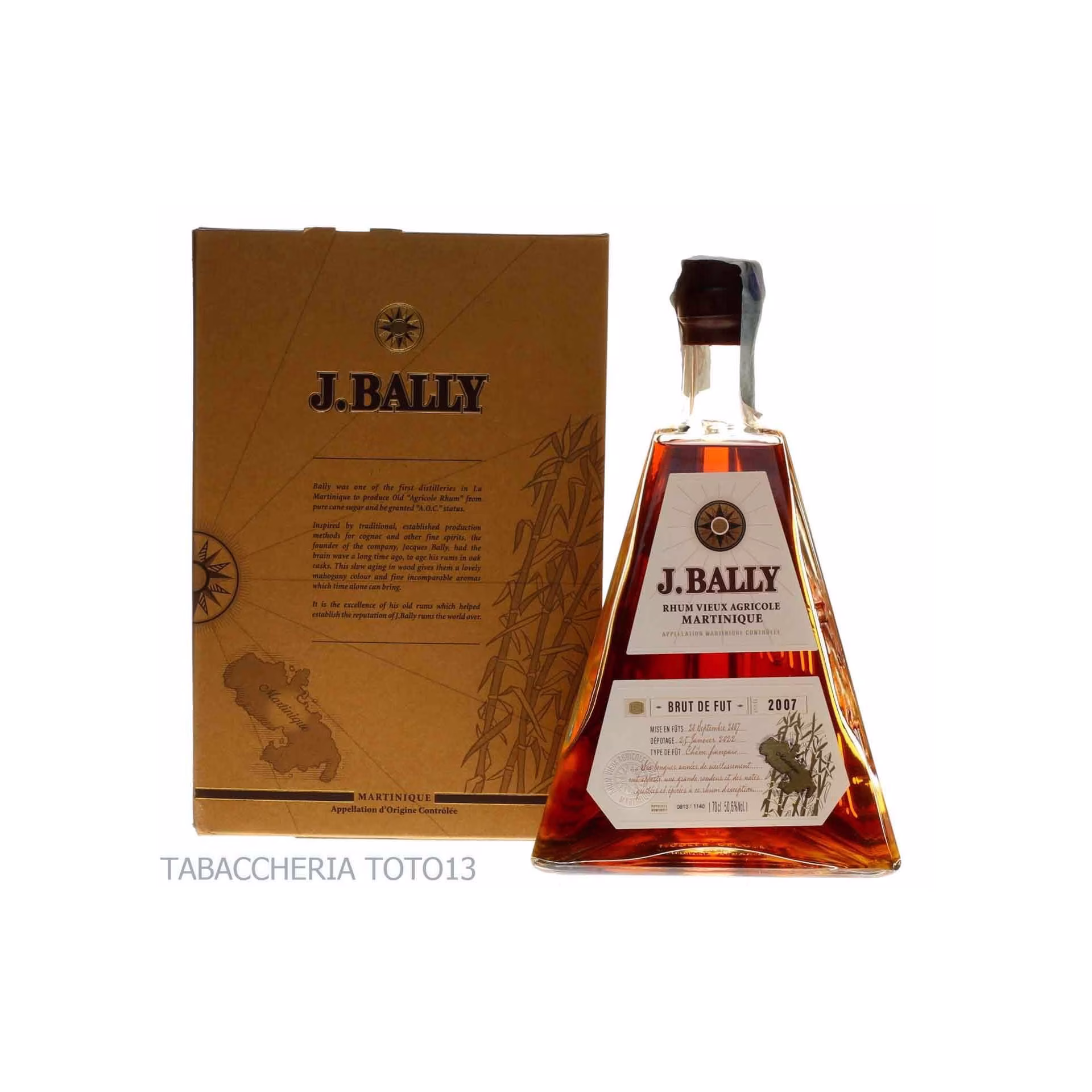 J. Bally ron Brut de fut 2007 Bottiglia Piramides Vol.50,6% Cl. 70 - Licores