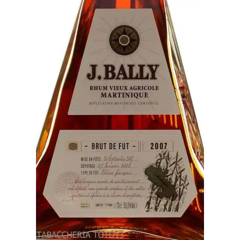 J. Bally rum Brut de fut 2007 Bottiglia Piramides Vol.50,6% Cl. 70 - Spirits - Sugar cane juice