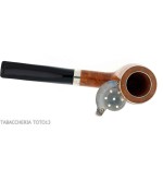 Brebbia Italia forma Billiard in radica lucida con cappuccio e coperchio in argento - Pipe