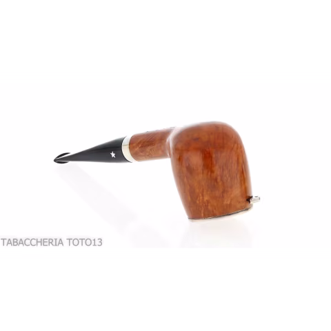 Brebbia Italia forma Billiard in radica lucida con cappuccio e coperchio in argento - Pipe