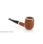 Brebbia Italia forma Billiard in radica lucida con cappuccio e coperchio in argento - Pipe