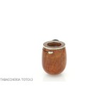 Billard de forme Brebbia Italia en bruyère polie avec capuchon et couvercle en argent - Pipe Pour le Tabac - Racine naturelle
