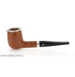 Brebbia Italia forma Billiard in radica lucida con cappuccio e coperchio in argento - Pipe