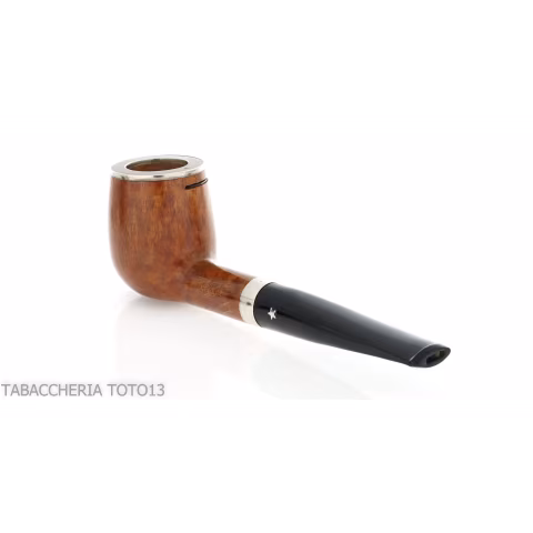 Brebbia Italia forma Billiard in radica lucida con cappuccio e coperchio in argento - Pipe