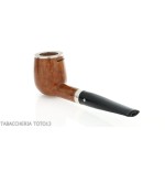 Billard de forme Brebbia Italia en bruyère polie avec capuchon et couvercle en argent - Pipe Pour le Tabac - Racine naturelle