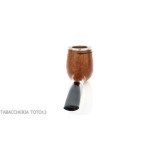 Brebbia Italia forma Billiard in radica lucida con cappuccio e coperchio in argento - Pipe