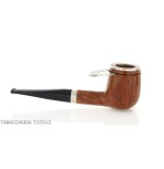 Billard de forme Brebbia Italia en bruyère polie avec capuchon et couvercle en argent - Pipe Pour le Tabac - Racine naturelle