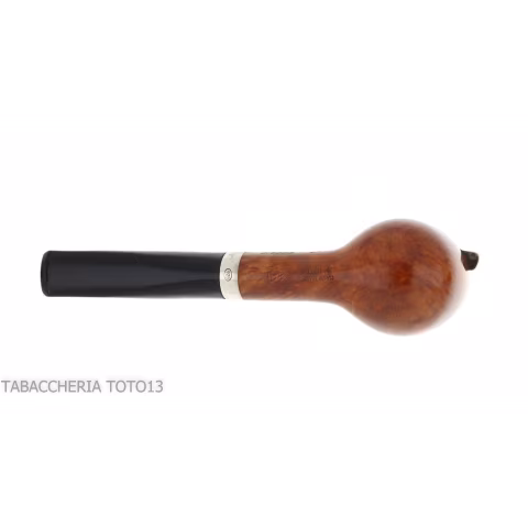 Brebbia Italia forma Billiard in radica lucida con cappuccio e coperchio in argento - Pipe