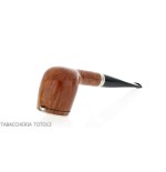 Brebbia Italia forma Billiard in radica lucida con cappuccio e coperchio in argento - Pipe