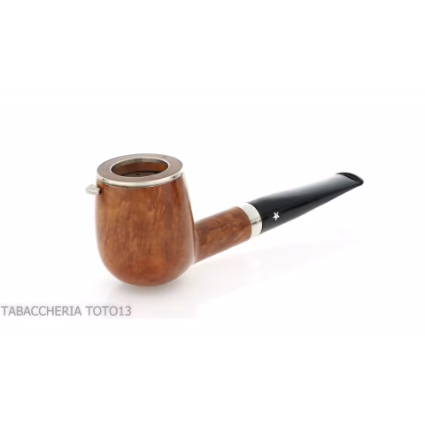 Brebbia Italia forma Billiard in radica lucida con cappuccio e coperchio in argento - Pipe