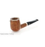 Brebbia Italia forma Billiard in radica lucida con cappuccio e coperchio in argento - Pipe