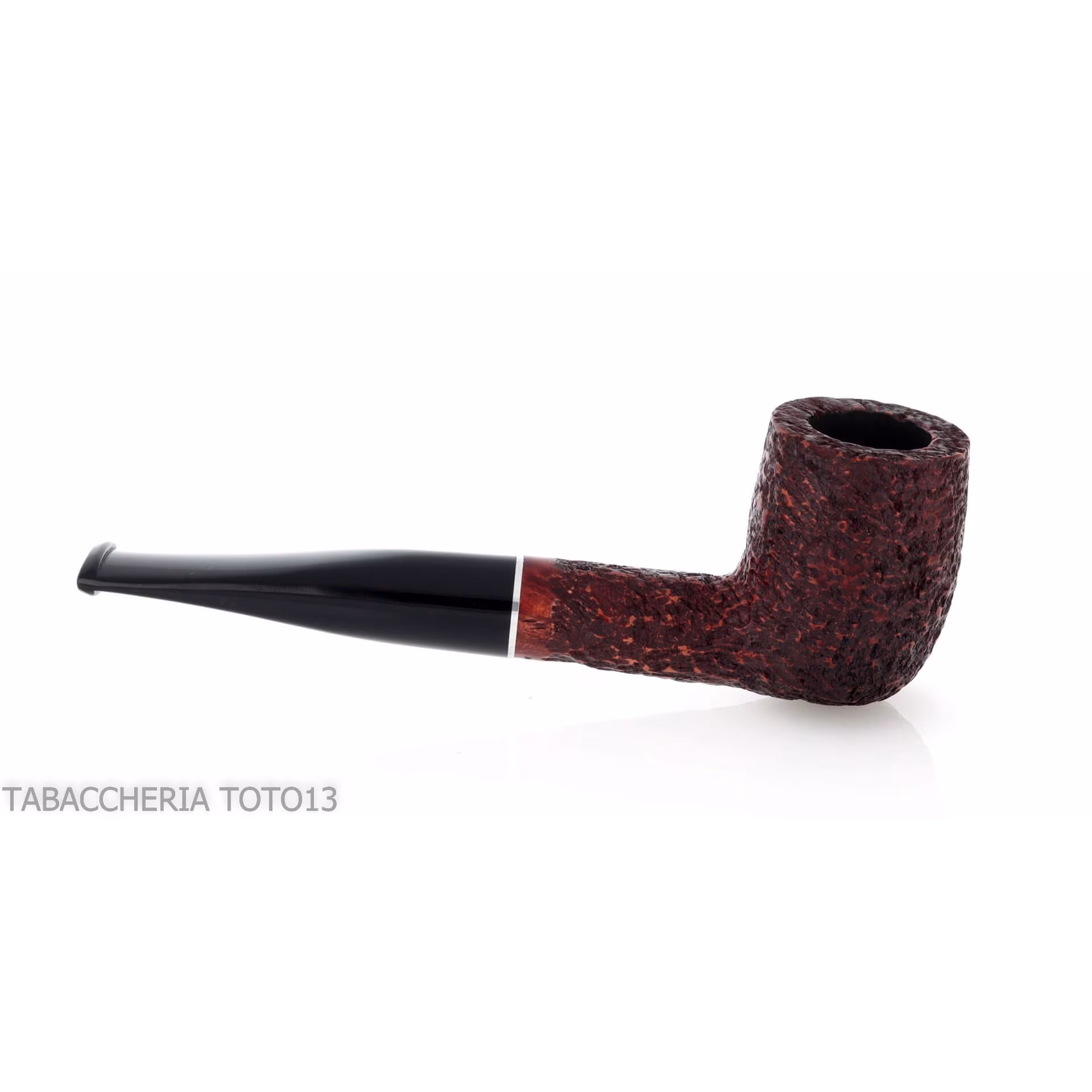 Straight billiard pipe in dark rusticated briar - Tobacco Pipes - Natural root