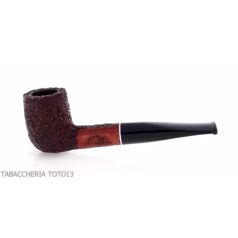 Straight billiard pipe in dark rusticated briar - Tobacco Pipes - Natural root