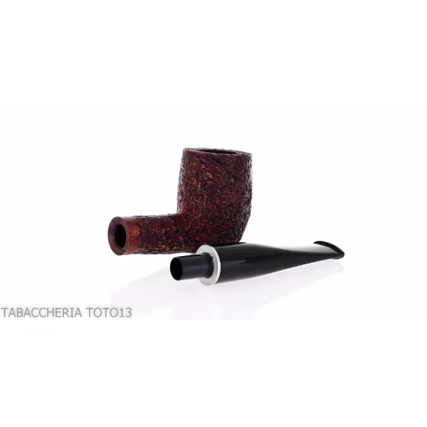 Straight billiard pipe in dark rusticated briar - Tobacco Pipes - Natural root