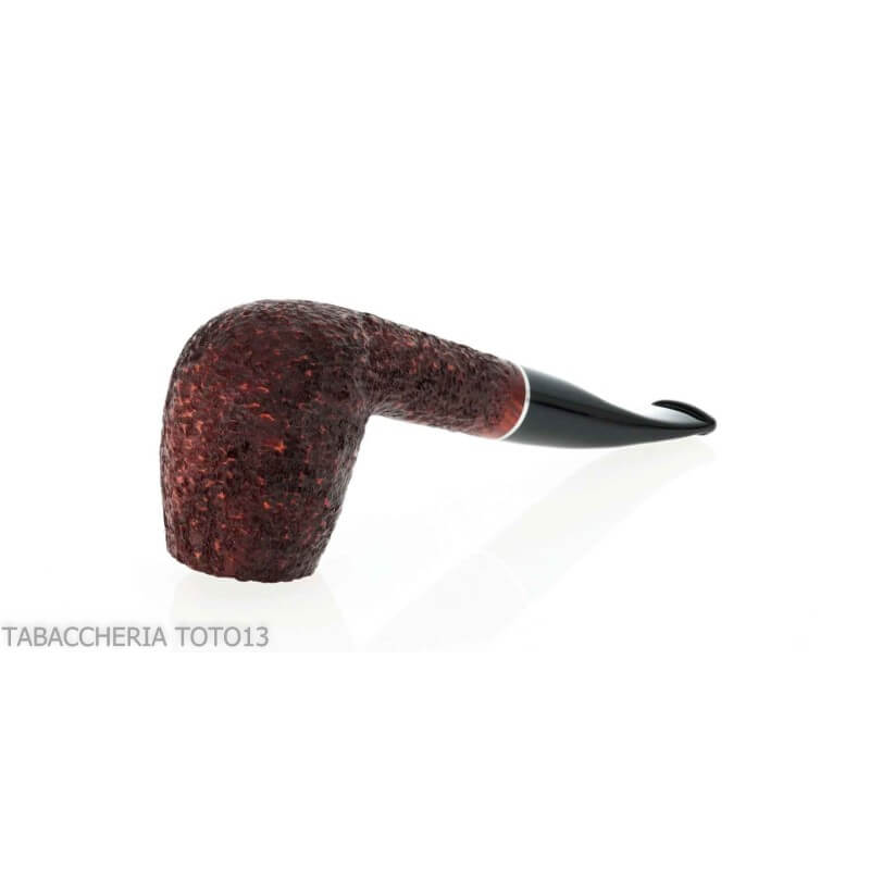 Pipa Brandy semicurva in radica scura rusticata - Pipe Milano