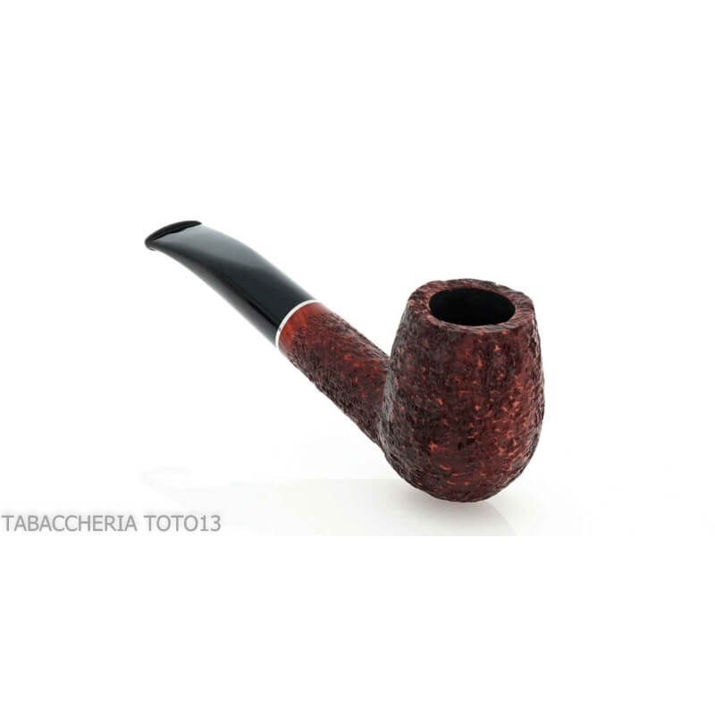 Pipa Brandy semicurva in radica scura rusticata - Pipe Milano