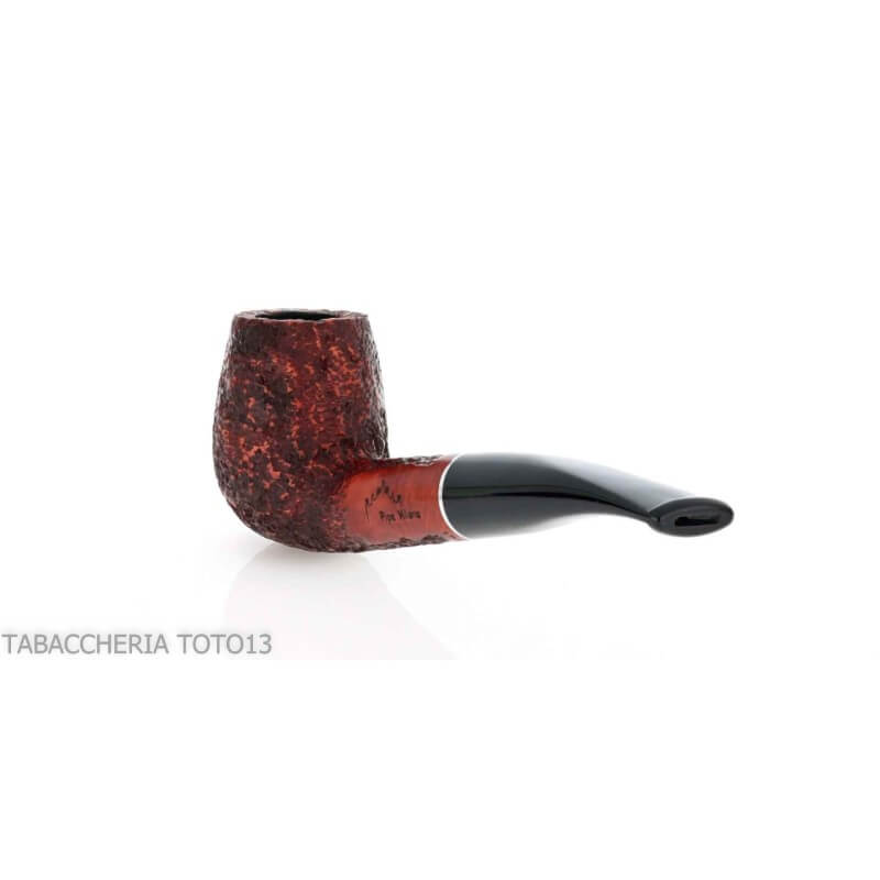 Pipe Brandy semi-courbée en bruyère rustique foncée - Pipe Milano